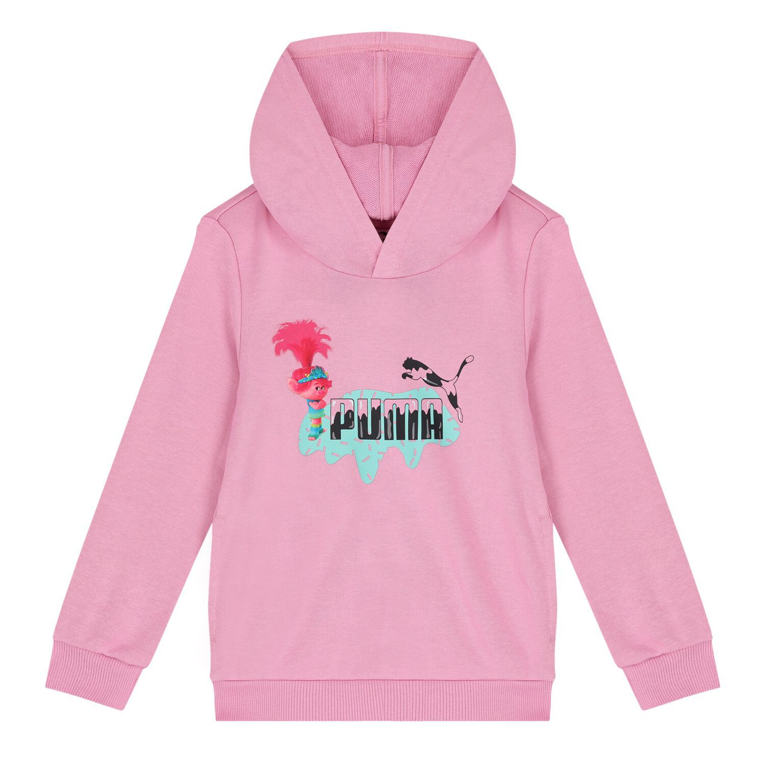 Girls Pink Trolls Logo Hooded Top, 2, hi-res image number null