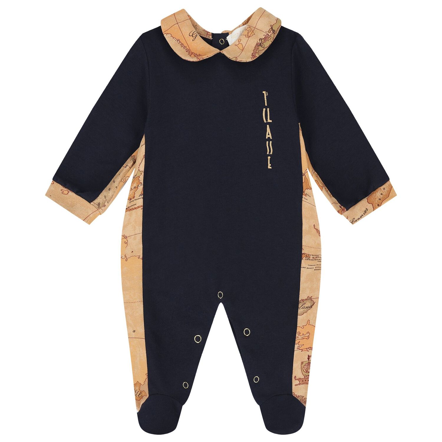 White & Beige Geo Map Babygrow Set, 2, hi-res image number null