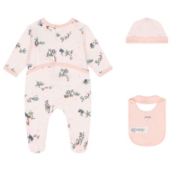 Baby Girls Pink Jungle Babygrow Gift Set