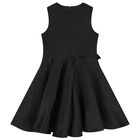 Girls Black & Pink Satin Floral Dress, 1, hi-res