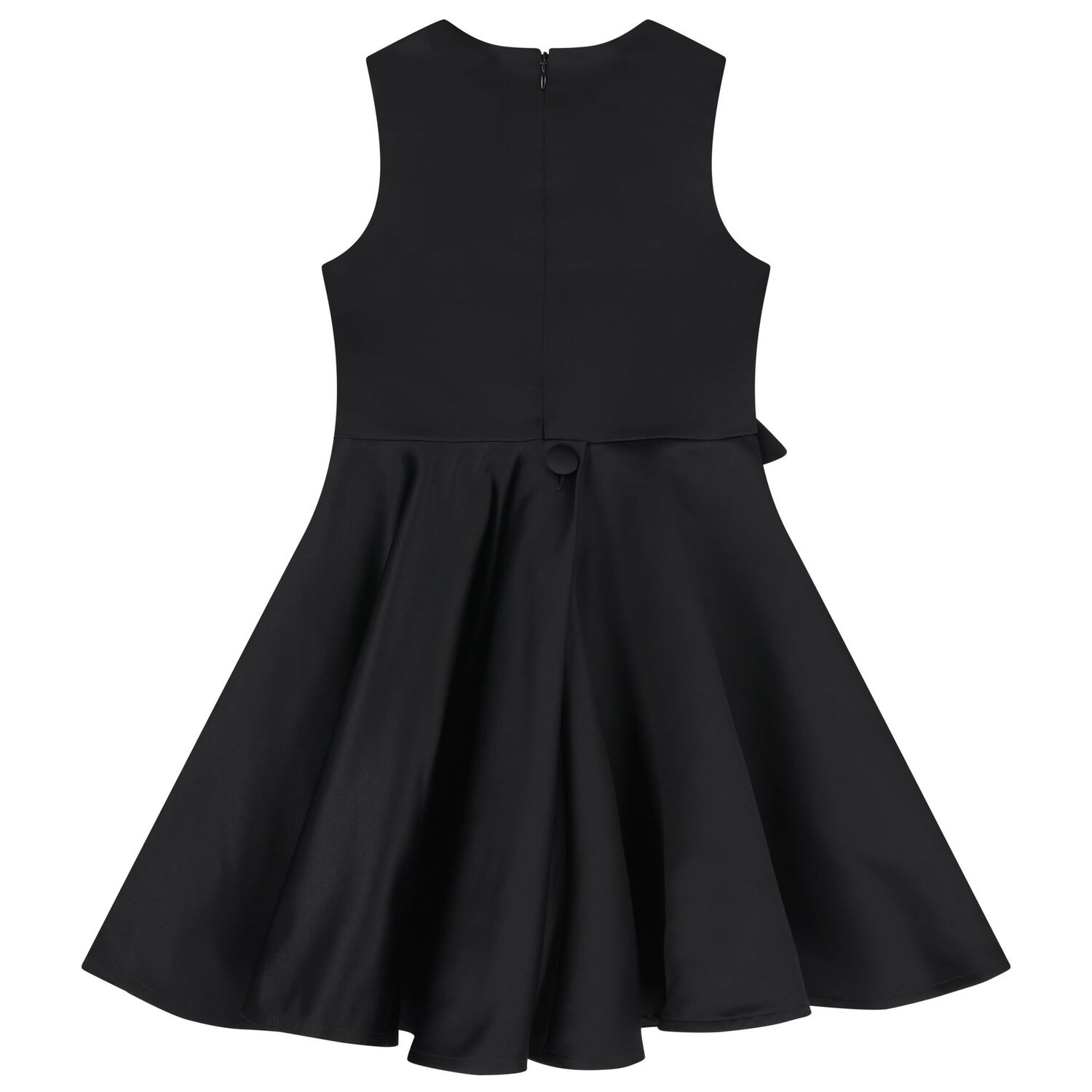 Girls Black & Pink Satin Floral Dress, 1, hi-res image number null