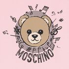 Girls Pink Teddy Bear Logo Dress, 1, hi-res