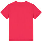 تيشيرت بالشعار باللون الزهري للبنات, 1, hi-res