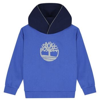 Boys Blue Logo Hooded Top