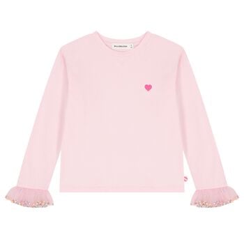 Girls Pink Heart Long Sleeve Top