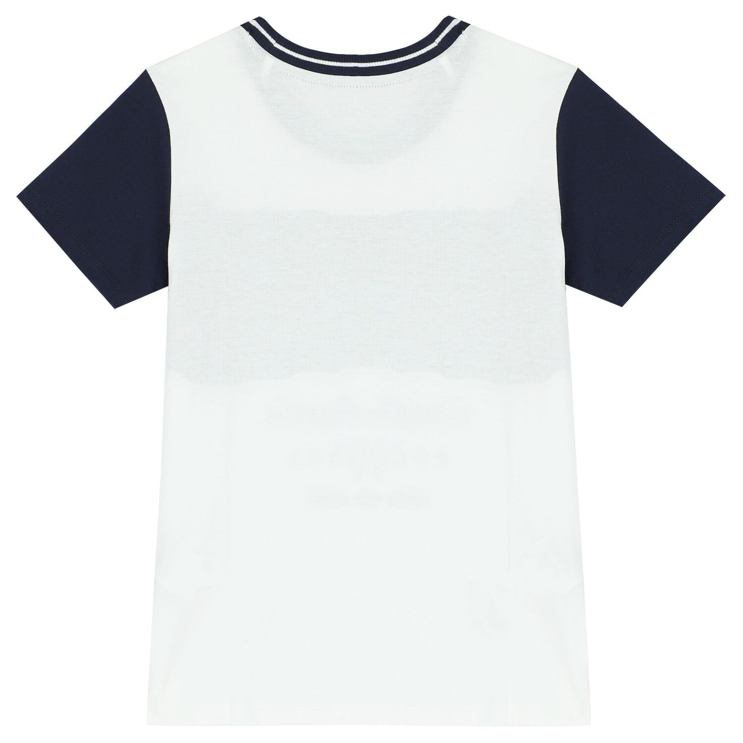 Boys White & Navy Blue Logo T-Shirt, 1, hi-res image number null