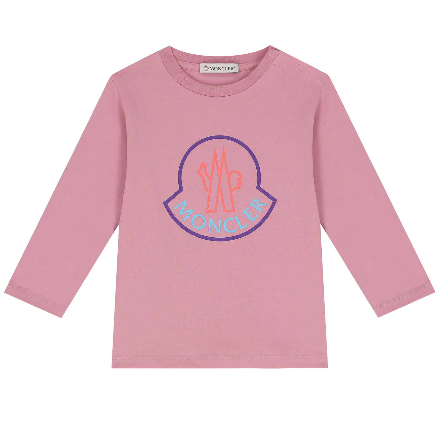Younger Girls Pink Logo Long Sleeve Top, 1, hi-res image number null
