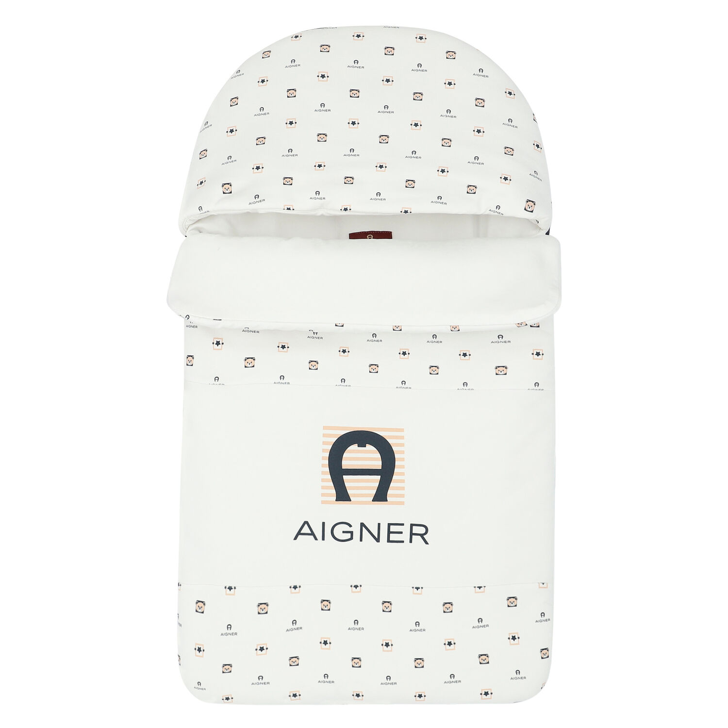 مدس بالشعارباللون الأبيض والكحلي, 1, hi-res