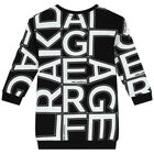 Girls Black Logo Sweatshirt Dress, 1, hi-res