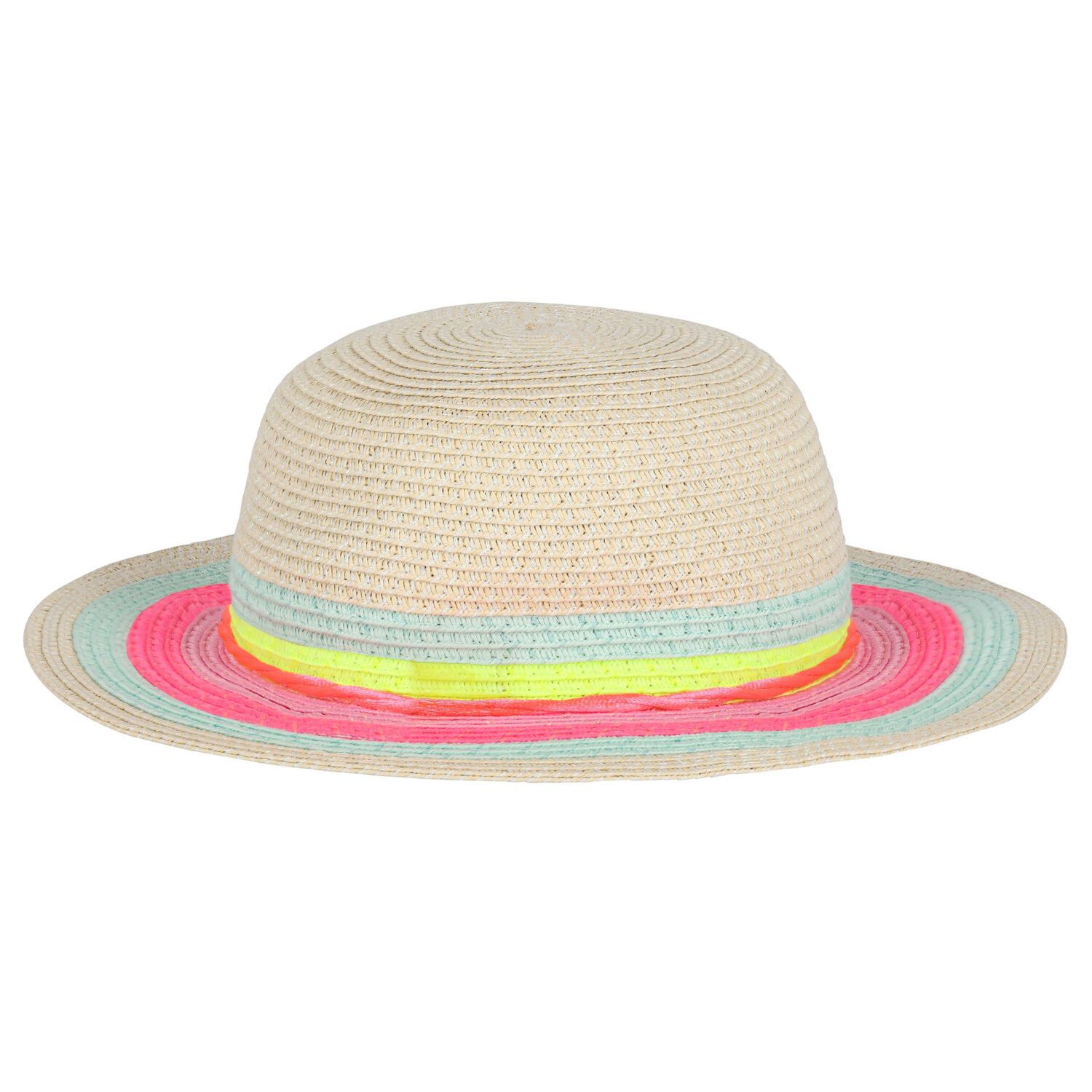Younger Girls Beige Straw Sun Hat, 1, hi-res image number null