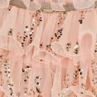 تنوره للبنات مكشكشه ومزينه بالترتر باللون الوردي, 1, hi-res