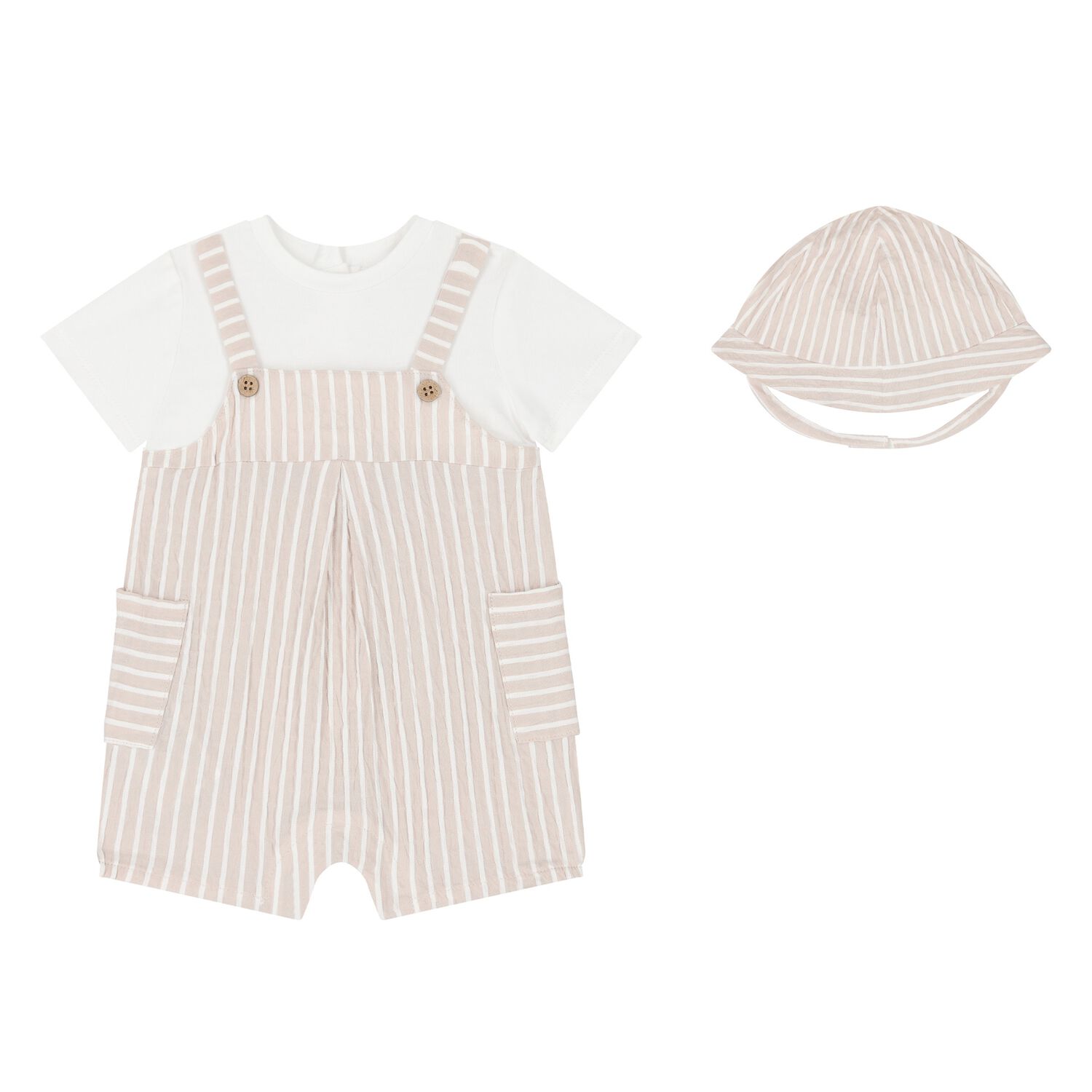 طقم رومبر مخطط باللون البيج والعاجي, 1, hi-res