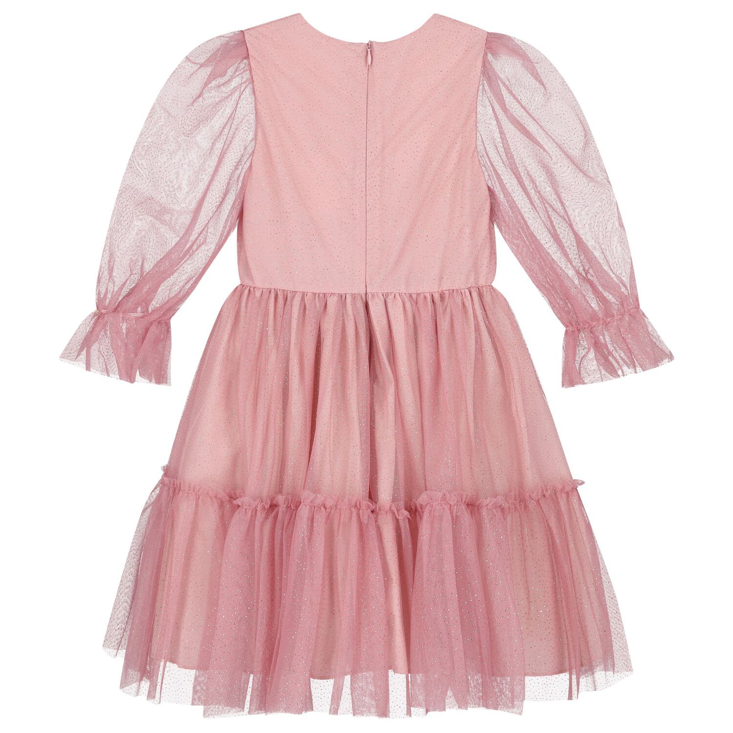 Girls Pink Tulle Dress, 1, hi-res