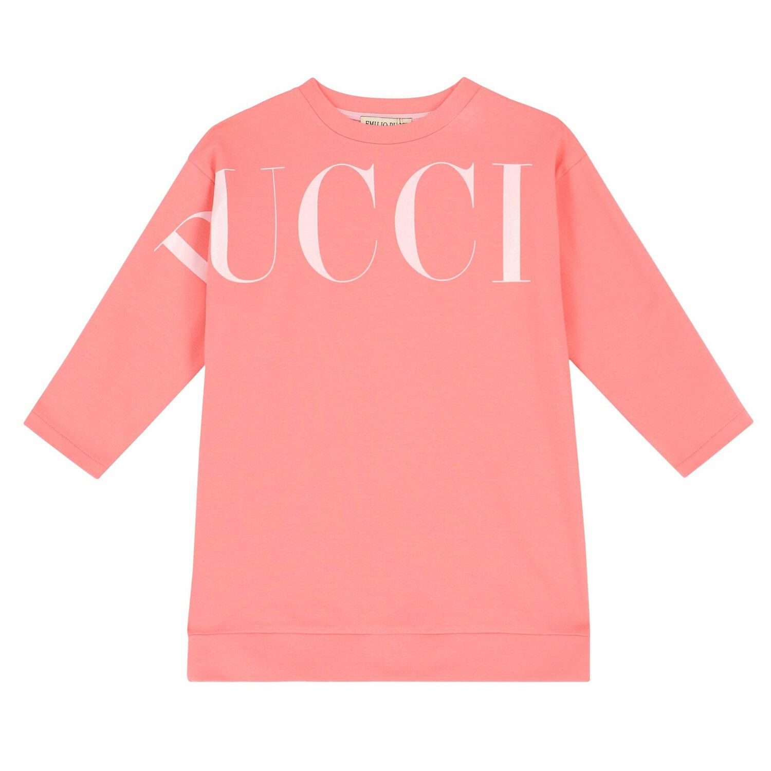 فستان بالشعار باللون الزهرى للبنات, 1, hi-res image number null