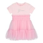 Baby Girls Pink Logo Tulle Dress Set, 1, hi-res