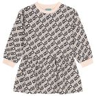 فستان بناتي وردي وأسود بشعار, 1, hi-res