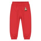 Younger Red Teddy Bear Logo Tracksuit, 4, hi-res