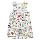 Girls White Smemo Sleeveless Dress, 1, hi-res