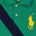 Boys Green & Navy Blue Logo Polo Shirt, 1, hi-res