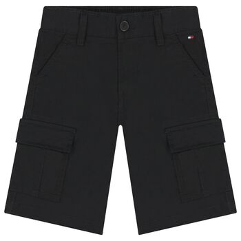Boys Black Cargo Shorts