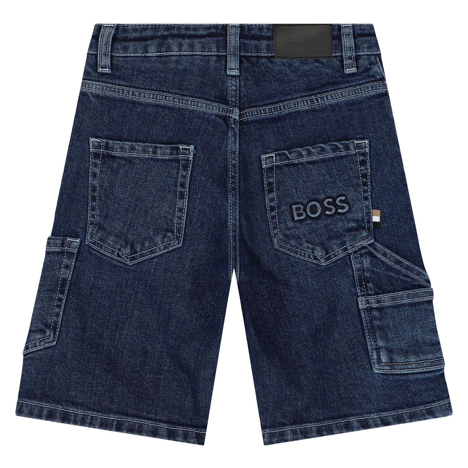 Boys Blue Logo Denim Shorts, 1, hi-res image number null