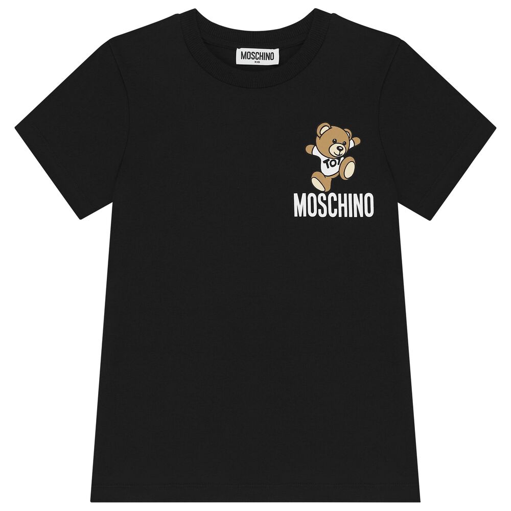Moschino Black Teddy Bear Logo T-Shirt | Junior Couture UAE