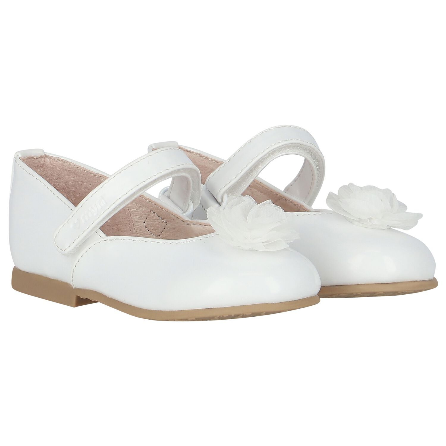 Younger Girls White Patent Leather Shoes, 1, hi-res