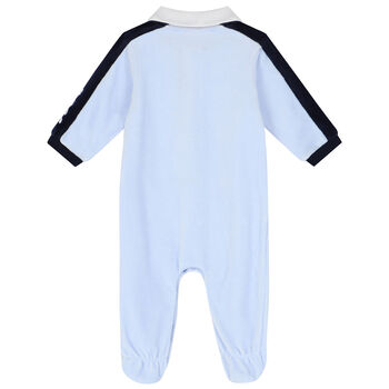 Baby Boys Blue Logo Polo Babygrow