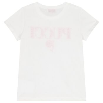 Girls White Pesci Logo T-Shirt