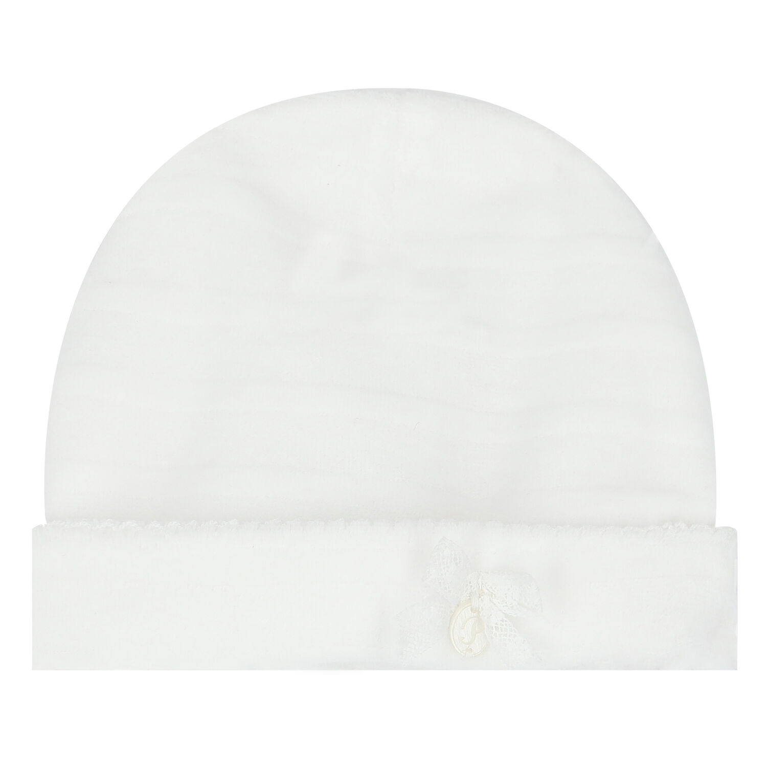 Baby Girls White Bow Hat, 1, hi-res