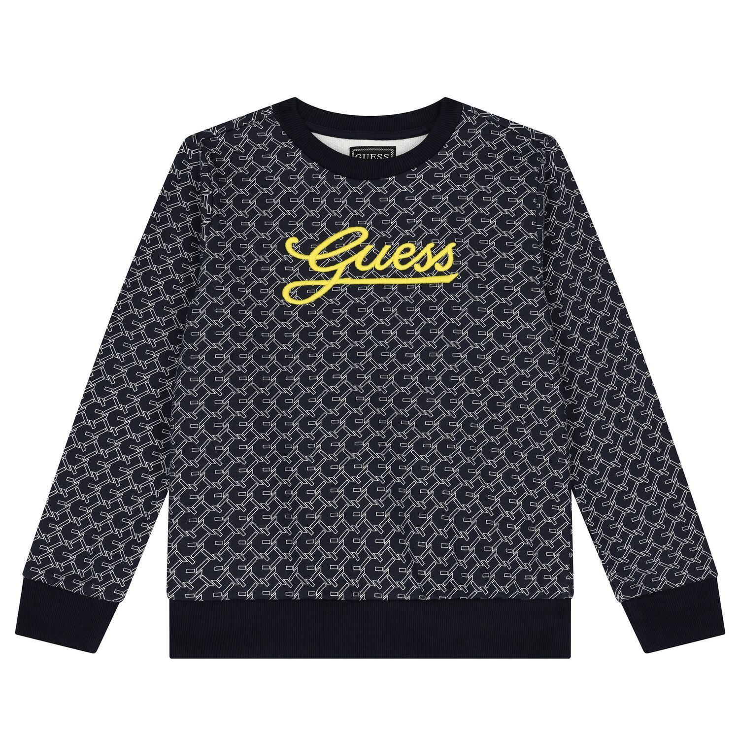 سويتشيرت أولاد بالشعار باللون الكحلي, 1, hi-res