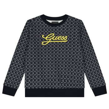 سويتشيرت أولاد بالشعار باللون الكحلي