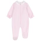 Baby Girls Pink & White Babygrow, 2, hi-res