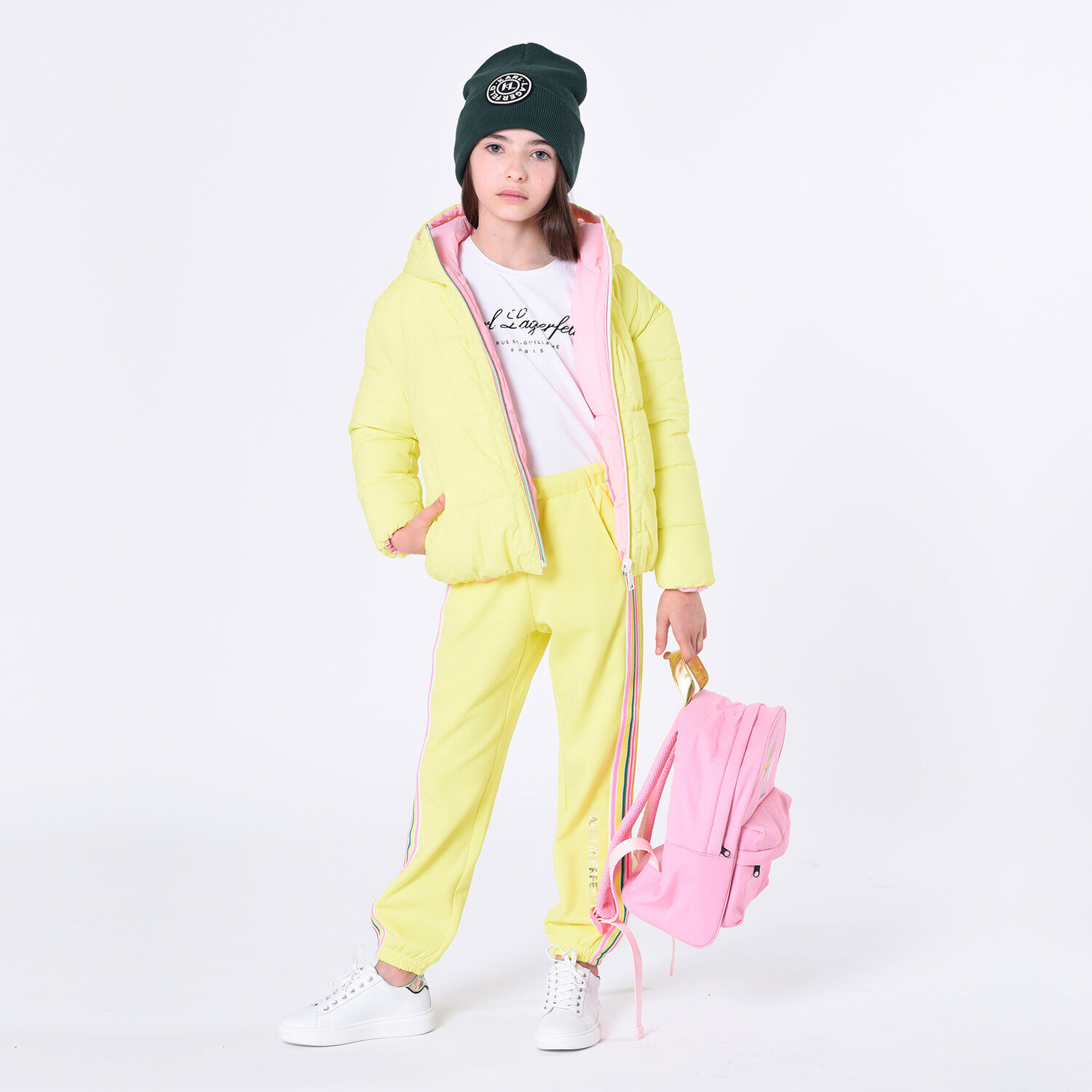 Girls Pink Logo Backpack, 1, hi-res