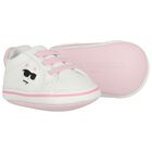 Baby White & Pink Choupette Pre Walker Shoes, 1, hi-res