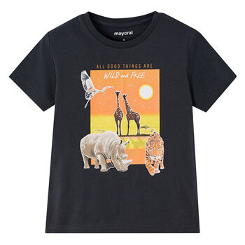 Boys Navy Animals T-Shirt