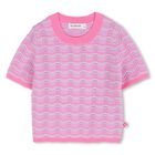 Girls Pink & Purple Crochet Knit Top, 1, hi-res