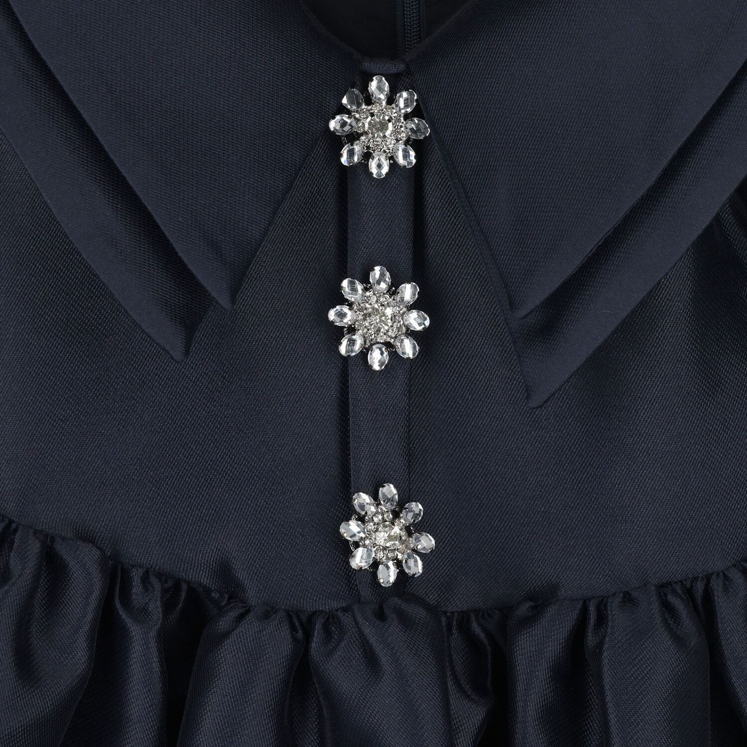 Girls Navy Blue Crystal Dress, 1, hi-res