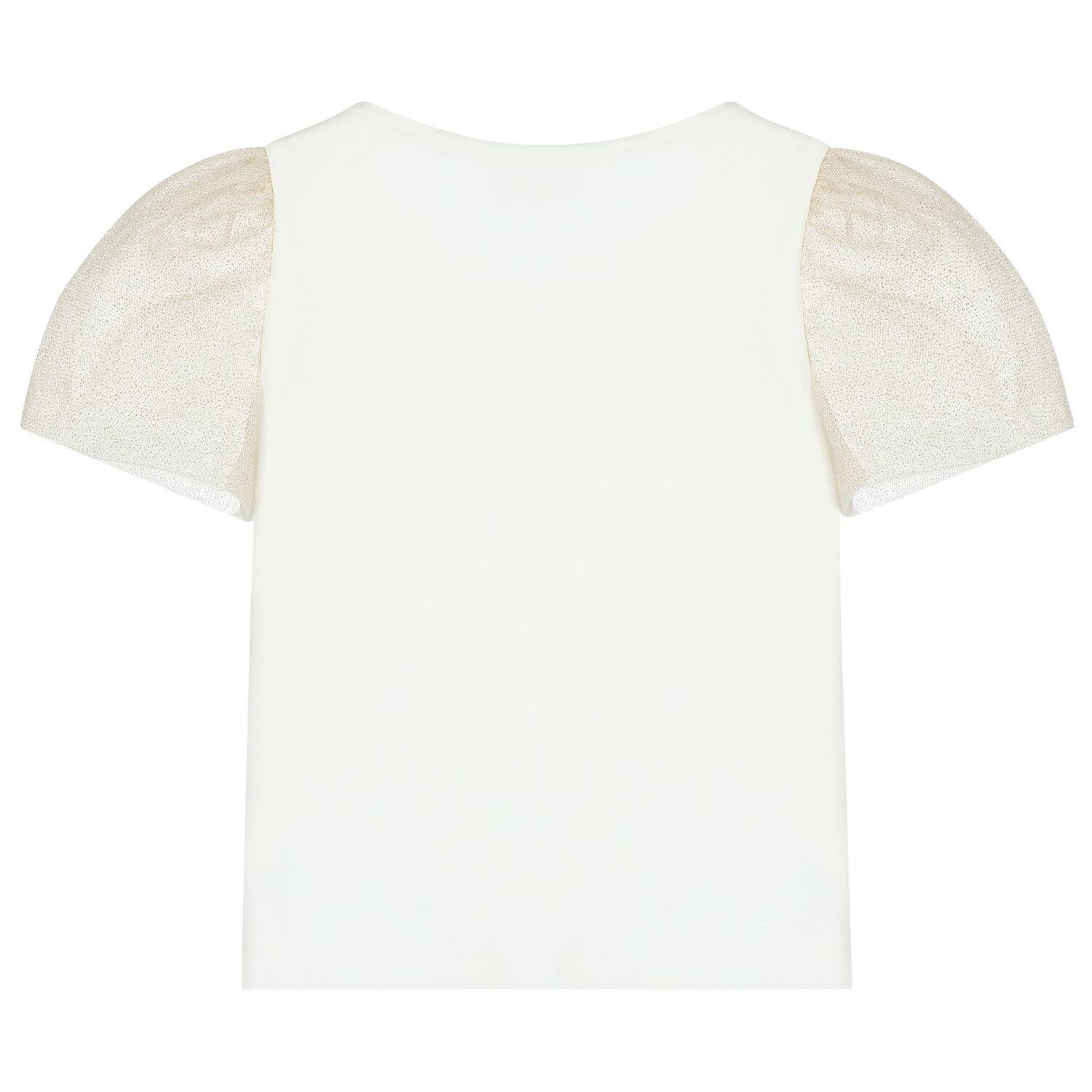 طقم بنات تنورة باللون الأبيض والذهبي, 1, hi-res