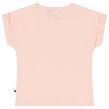 Girls Pink Zigzag Logo T-Shirt