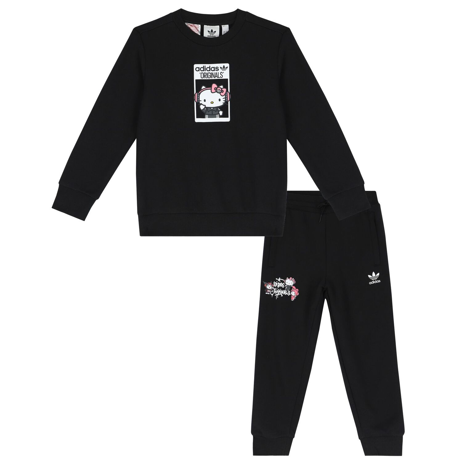 Girls Black Hello Kitty Tracksuit, 1, hi-res image number null