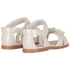 Girls Ivory Flower Sandals, 2, hi-res