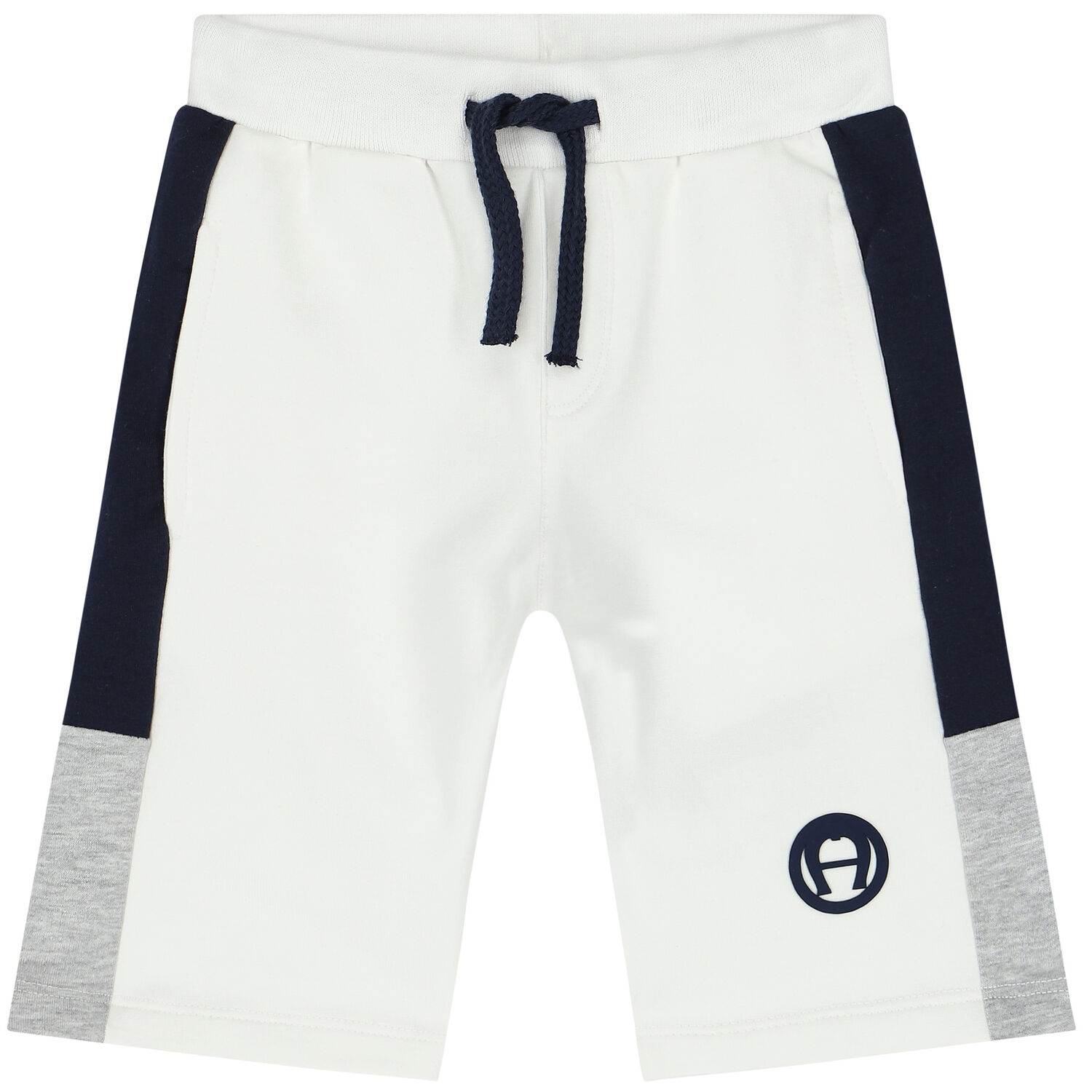 Younger Boys White Logo Shorts , 1, hi-res