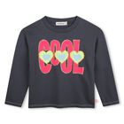 Girls Grey Sequin Heart Long Sleeve Top, 1, hi-res