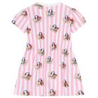 Girls White & Pink Striped Dress, 1, hi-res