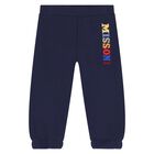 Younger Boys Navy Blue Joggers, 1, hi-res