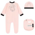 Baby Girls Pink Choupette Babygrow Gift Set, 1, hi-res