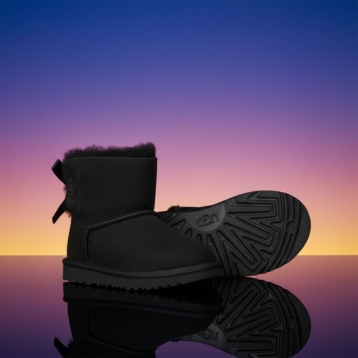 Girls Black Mini Bailey Bow II Suede Boots, 1, hi-res