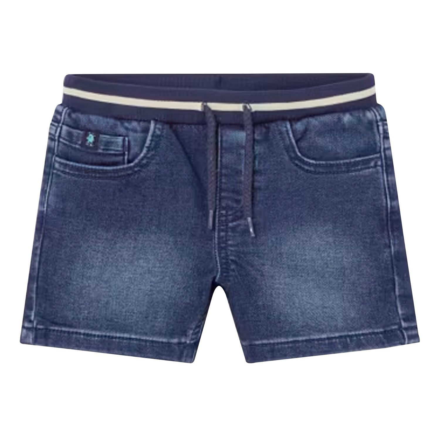 Younger Boys Blue Denim Shorts, 1, hi-res