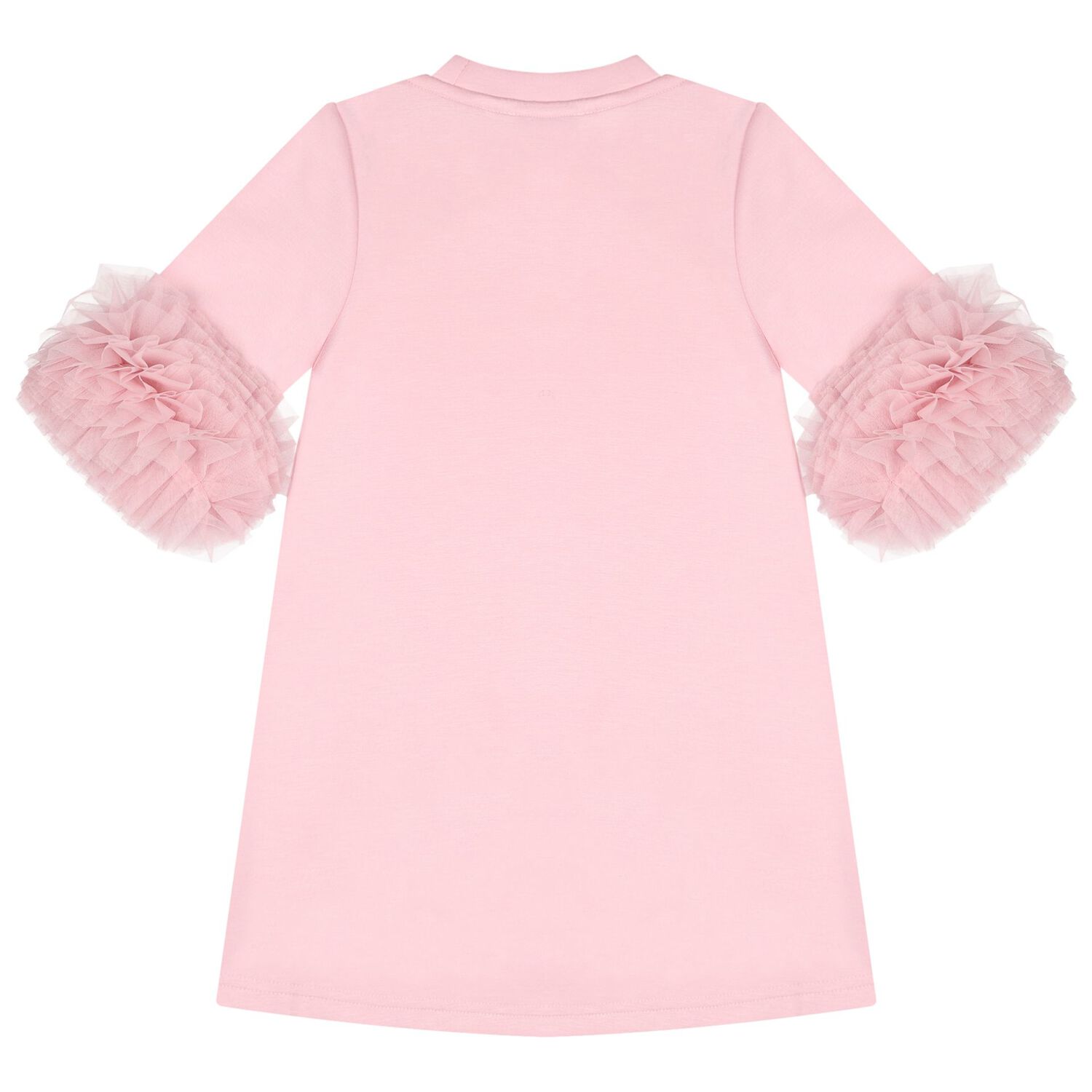 Girls Pink Bow Tulle Ruffle Meryl Dress, 2, hi-res